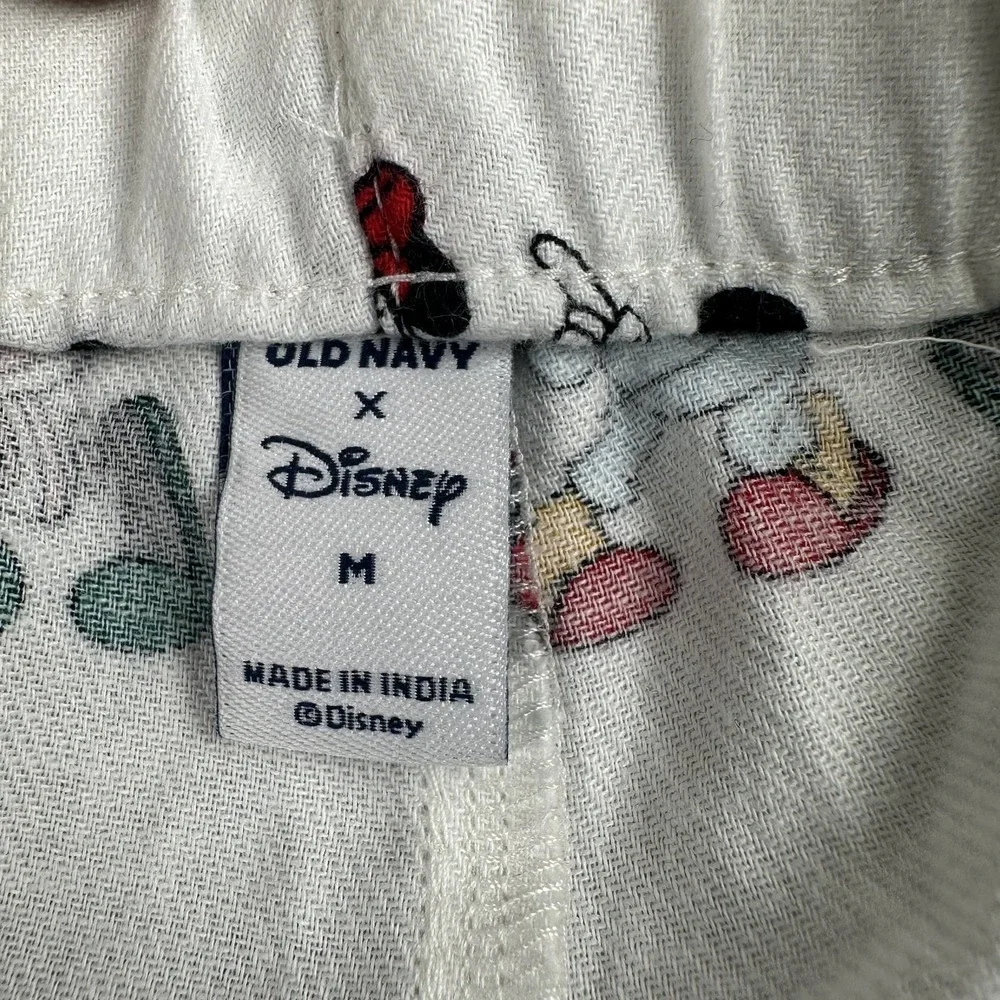 Old Navy x Disney‎ Women's White Mickey Mouse Parade Flannel Pajama Pants Size M